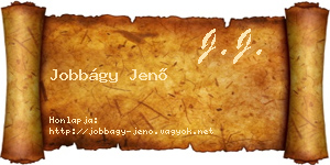 Jobbágy Jenő névjegykártya